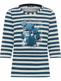 Olsen Shirts & Tops*Damen Langarmshirt - Hannah marine ecru gestreift