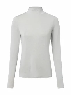 comma Shirts & Tops*Damen Langarmshirt mit Woll-Anteil hellgrau meliert