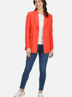 White Label Blazer*Damen Langblazer orange uni