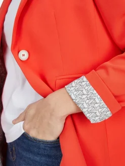 White Label Blazer*Damen Langblazer orange uni