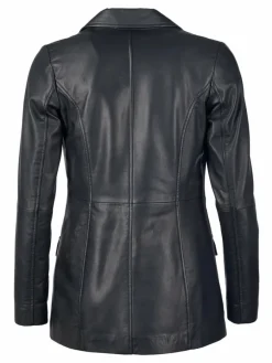 JCC Blazer*Damen Lederblazer schwarz uni