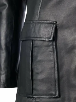 JCC Blazer*Damen Lederblazer schwarz uni