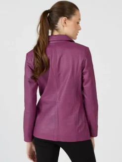 JCC Blazer*Damen Lederblazer lila uni