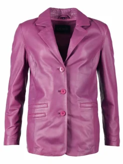 JCC Blazer*Damen Lederblazer lila uni