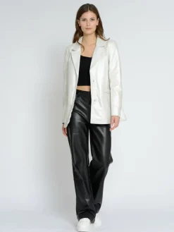 Maze Blazer*Damen Lederblazer weiß uni