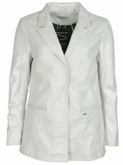Maze Blazer*Damen Lederblazer weiß uni