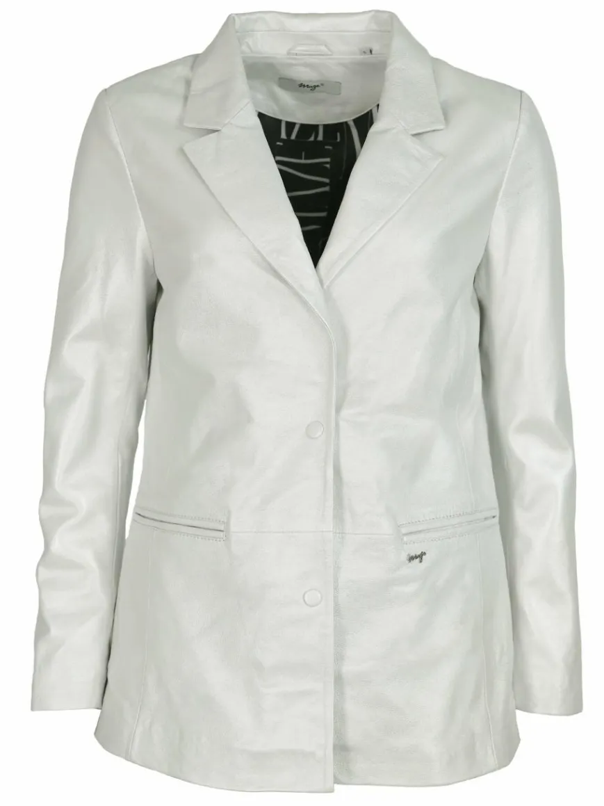 Maze Blazer*Damen Lederblazer weiß uni
