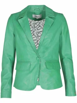 Maze Blazer*Damen Lederblazer grün uni