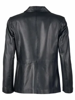 JCC Blazer*Damen Lederblazer schwarz uni