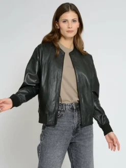 Maze Jacken & Westen*Damen Lederblouson schwarz uni