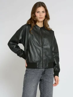 Maze Jacken & Westen*Damen Lederblouson schwarz uni