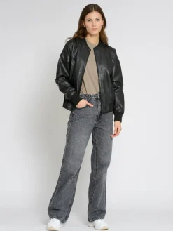 Maze Jacken & Westen*Damen Lederblouson schwarz uni