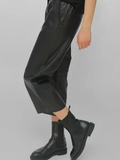 JCC Hosen*Damen Lederhose schwarz uni