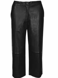 JCC Hosen*Damen Lederhose schwarz uni
