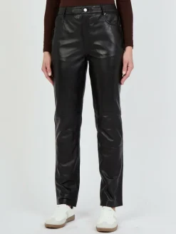 JCC Hosen*Damen Lederhose schwarz uni