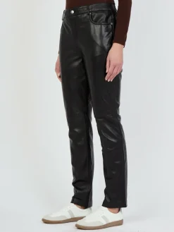 JCC Hosen*Damen Lederhose schwarz uni