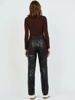 JCC Hosen*Damen Lederhose schwarz uni