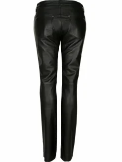 JCC Hosen*Damen Lederhose schwarz uni