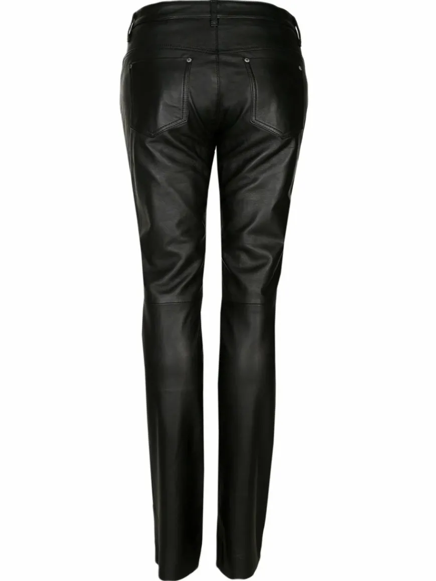 JCC Hosen*Damen Lederhose schwarz uni