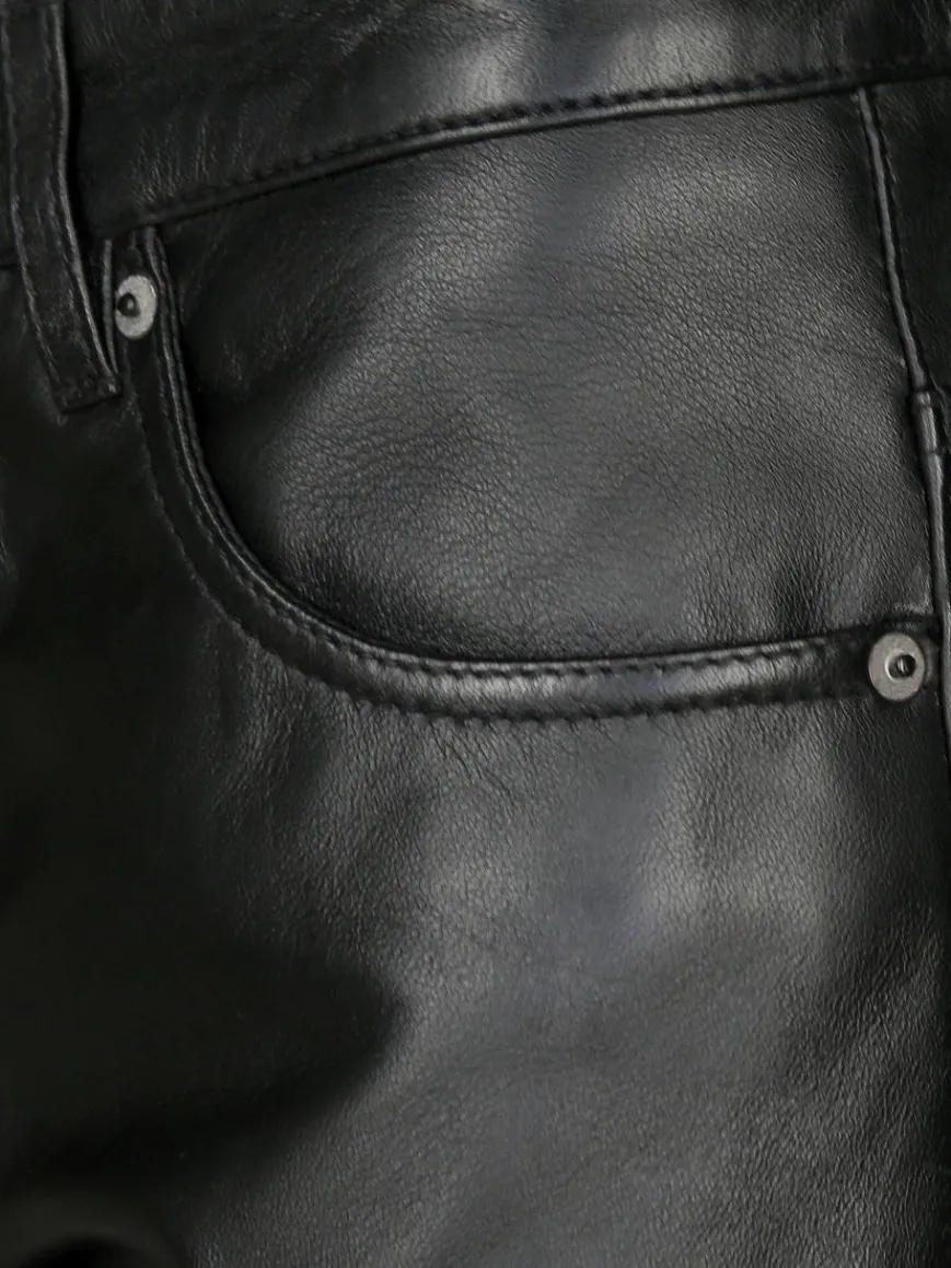 JCC Hosen*Damen Lederhose schwarz uni