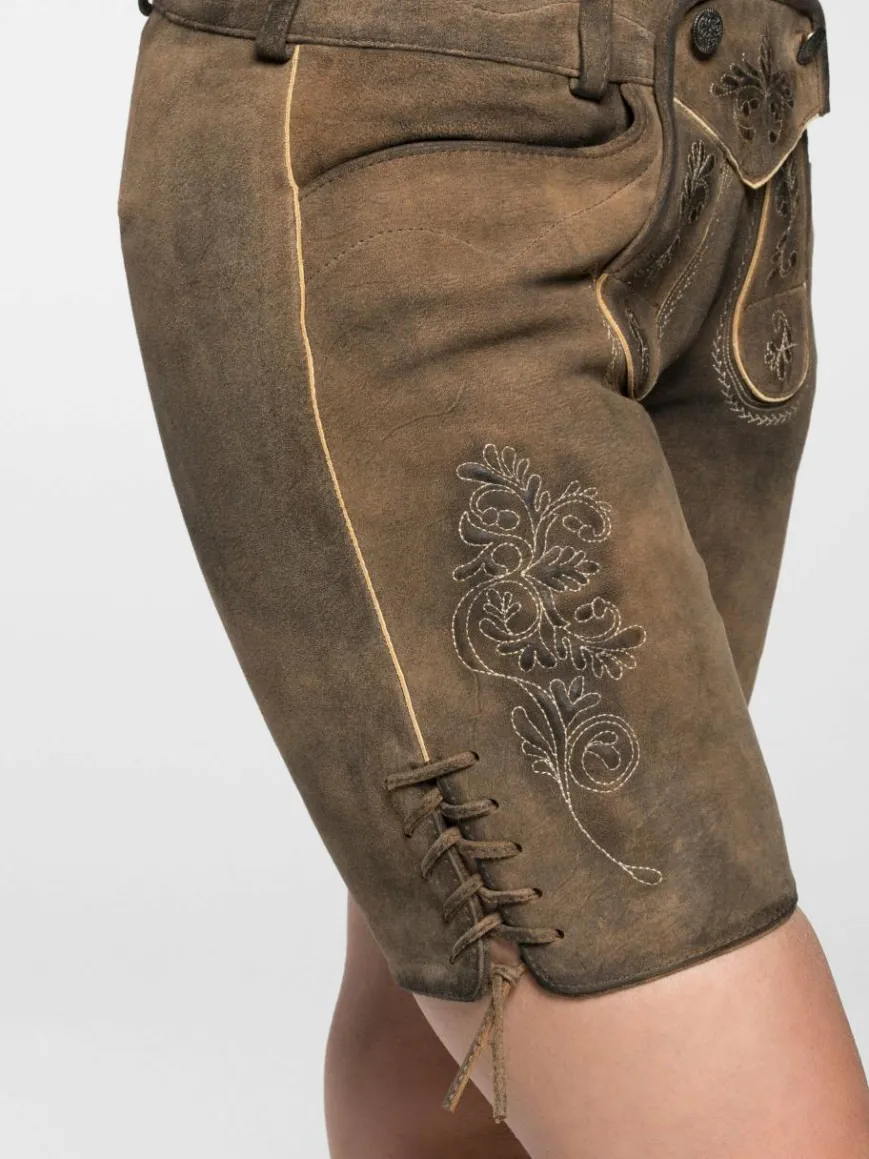 Spieth & Wenksy Hosen*Damen Lederhose - Portal braun meliert