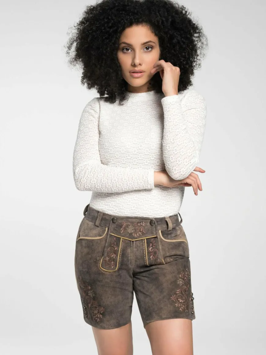 Spieth & Wenksy Hosen*Damen Lederhosen - Lederhose "Filipa" braun uni