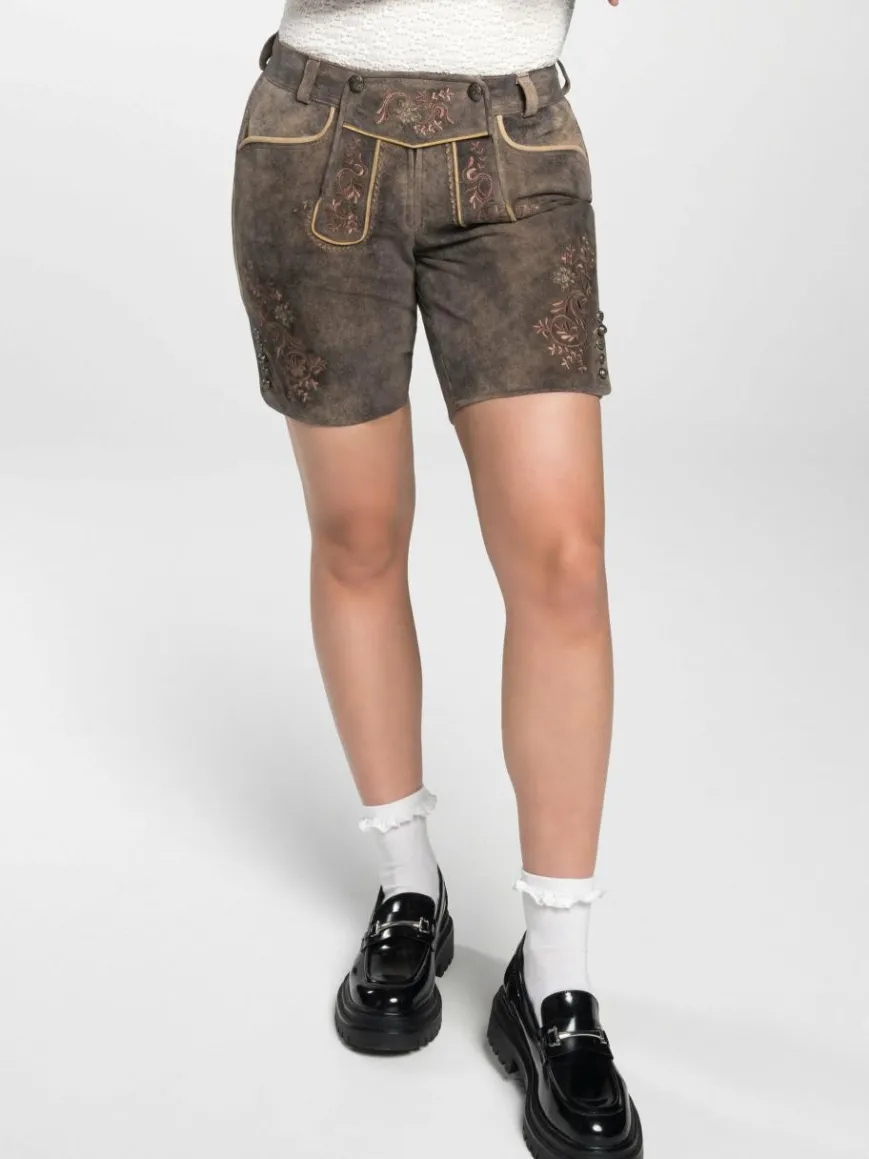 Spieth & Wenksy Hosen*Damen Lederhosen - Lederhose "Filipa" braun uni