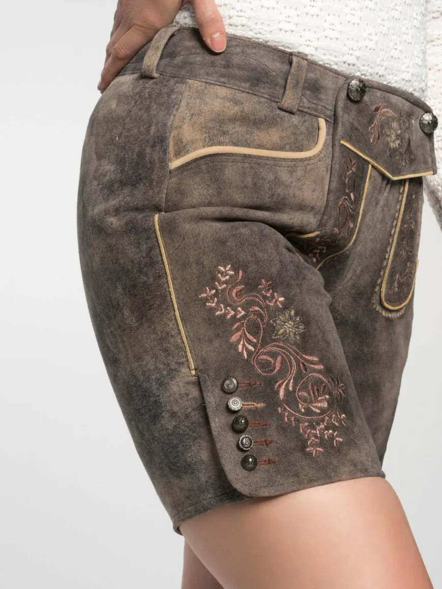 Spieth & Wenksy Hosen*Damen Lederhosen - Lederhose "Filipa" braun uni