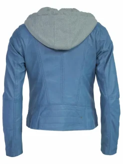 Maze Blazer*Damen Lederjacke blau uni