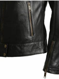 JCC Jacken & Westen*Damen Lederjacke schwarz uni