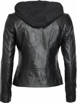 Mustang Blazer*Damen Lederjacke schwarz uni