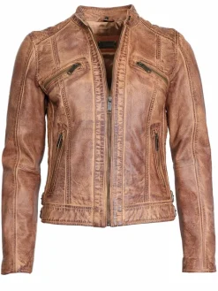 JCC Jacken & Westen*Damen Lederjacke cognac uni