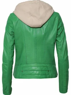 Maze Blazer*Damen Lederjacke grün uni