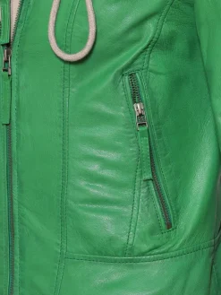 Maze Blazer*Damen Lederjacke grün uni