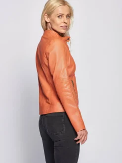 Maze Jacken & Westen*Damen Lederjacke orange uni