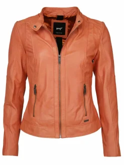 Maze Jacken & Westen*Damen Lederjacke orange uni