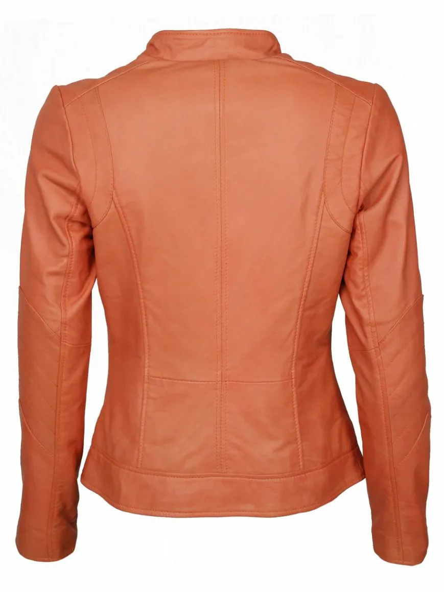 Maze Jacken & Westen*Damen Lederjacke orange uni