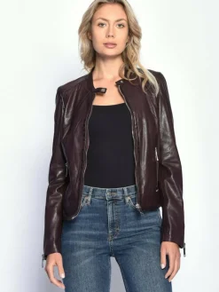 Maze Jacken & Westen*Damen Lederjacke rosenholz uni