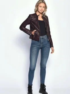 Maze Jacken & Westen*Damen Lederjacke rosenholz uni