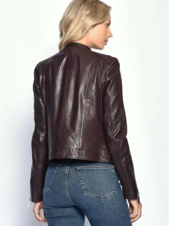 Maze Jacken & Westen*Damen Lederjacke rosenholz uni