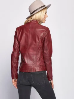 Maze Jacken & Westen*Damen Lederjacke bordeaux uni