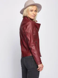 Maze Jacken & Westen*Damen Lederjacke bordeaux uni