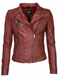 Maze Jacken & Westen*Damen Lederjacke bordeaux uni