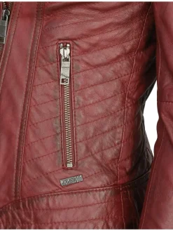 Maze Jacken & Westen*Damen Lederjacke bordeaux uni