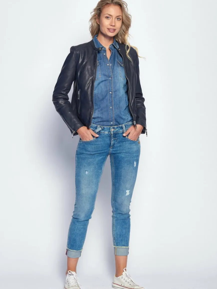 Maze Jacken & Westen*Damen Lederjacke blau uni