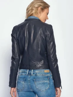 Maze Jacken & Westen*Damen Lederjacke blau uni