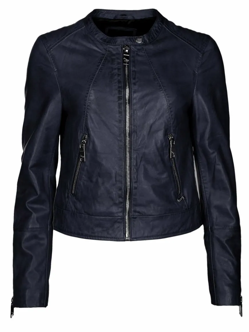 Maze Jacken & Westen*Damen Lederjacke blau uni