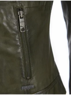 Maze Jacken & Westen*Damen Lederjacke grün uni