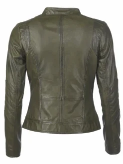 Maze Jacken & Westen*Damen Lederjacke grün uni