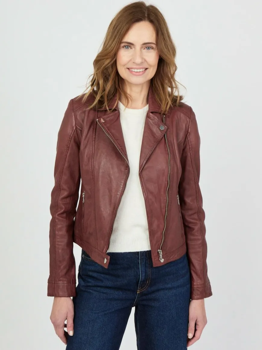 JCC Jacken & Westen*Damen Lederjacke rot uni